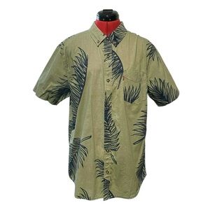 Levi’s Men’s Green Palm Leaves Short Sleeve Button Down Shirt Size L